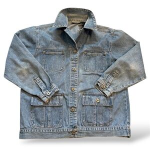 Vintage Women’s Bill Blass Denim Jean Utility Chore Jacket Size Medium